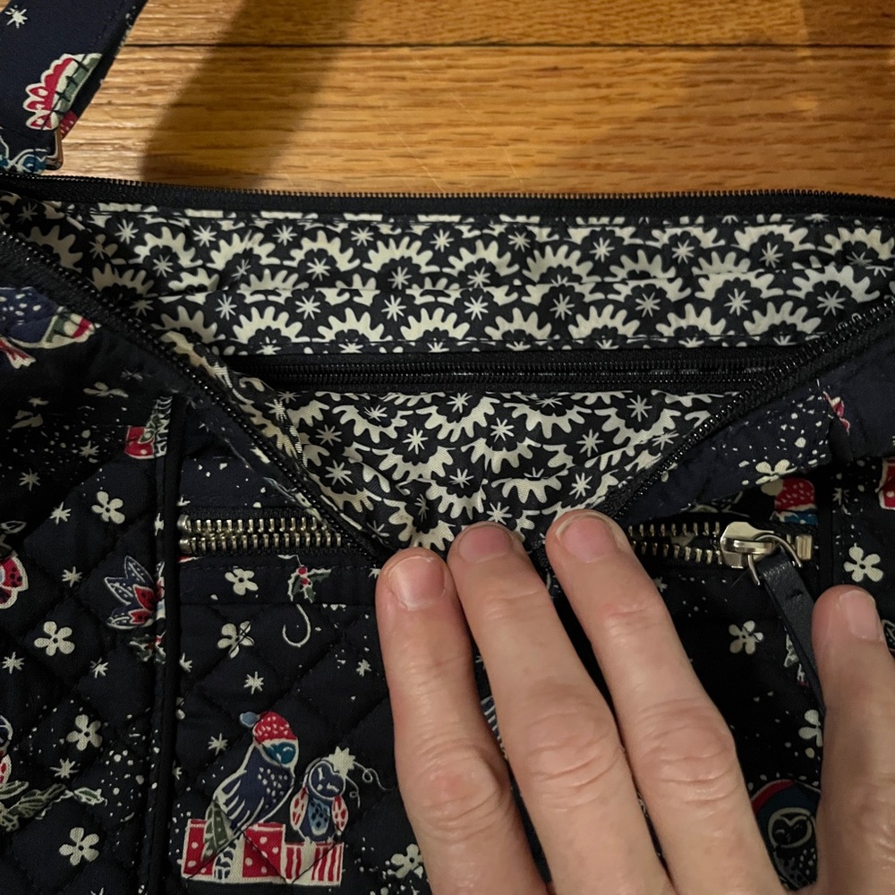 Vera Bradley Black Crossbody Bag with Festive Print - Picture 3 of 3